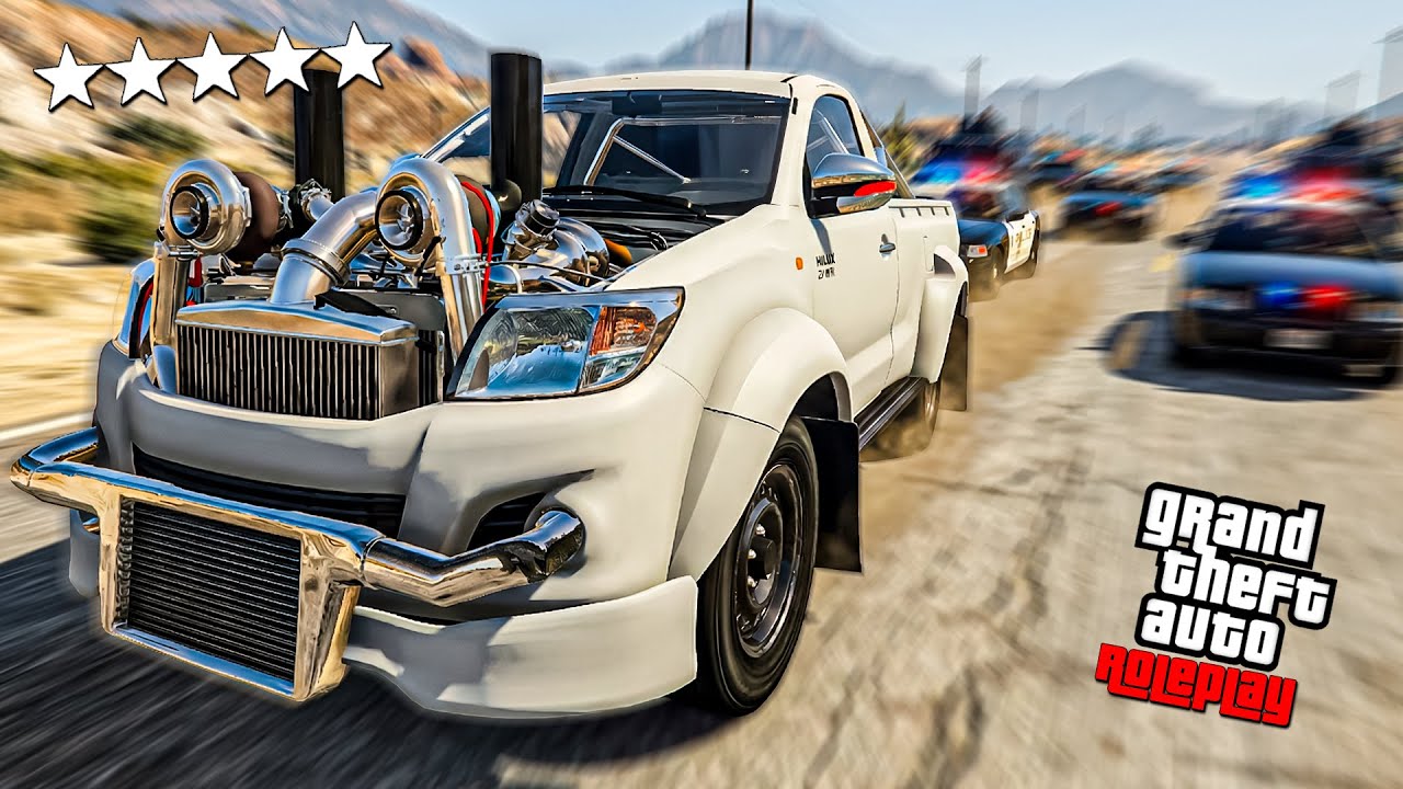 ESCAPE de TODA LA POLICIA en la CAMIONETA MAS MODIFICADA de GTA5 RP