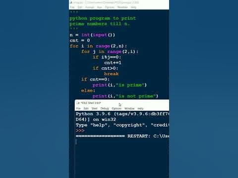 Find Prime numbers upto N in Python. - YouTube image.