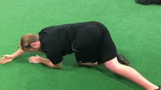 SturdyShoulders.com: Modified Pigeon with 1-arm Child's Pose