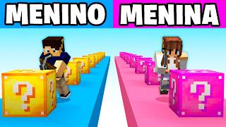MENINO vs MENINA na CORRIDA DE LUCKY BLOCK!