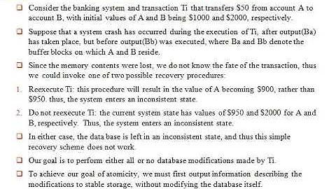 recovery and Atomicity and log based recovery from DBMS