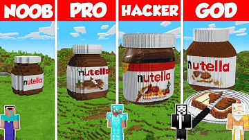 Nutella Build Battle Challenge - Noob vs Pro vs Hacker vs God - Minecraft Animation