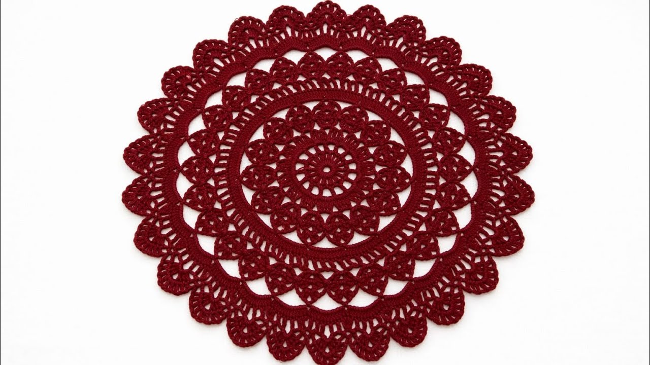 Beautiful Crochet Doily Pattern 🌺 Easy Round Table Mat Design | Step-by-Step Crochet Tutorial
