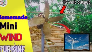 How to make WIND TURBINE at home || make wind turbine generator using cooler pump |KRISHNAEXPERIMENT