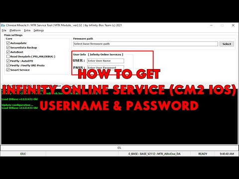 How To Get Infinity Online Service Username x Password -