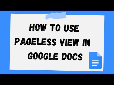How to Use Pageless View in Google Docs - YouTube