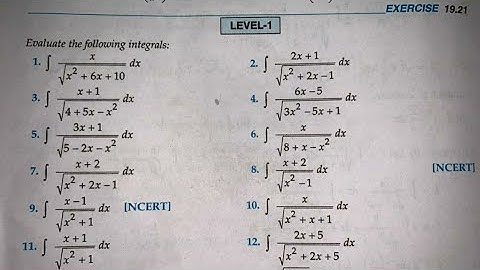RD SHARMA EX 19.21 Q1 TO  Q10 SOLUTIONS OF CHAPTER 19 INDEFINITE INTEGRALS CLASS 12TH(PART1)