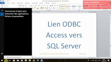 01 - Lien ODBC Access vers SQL Server