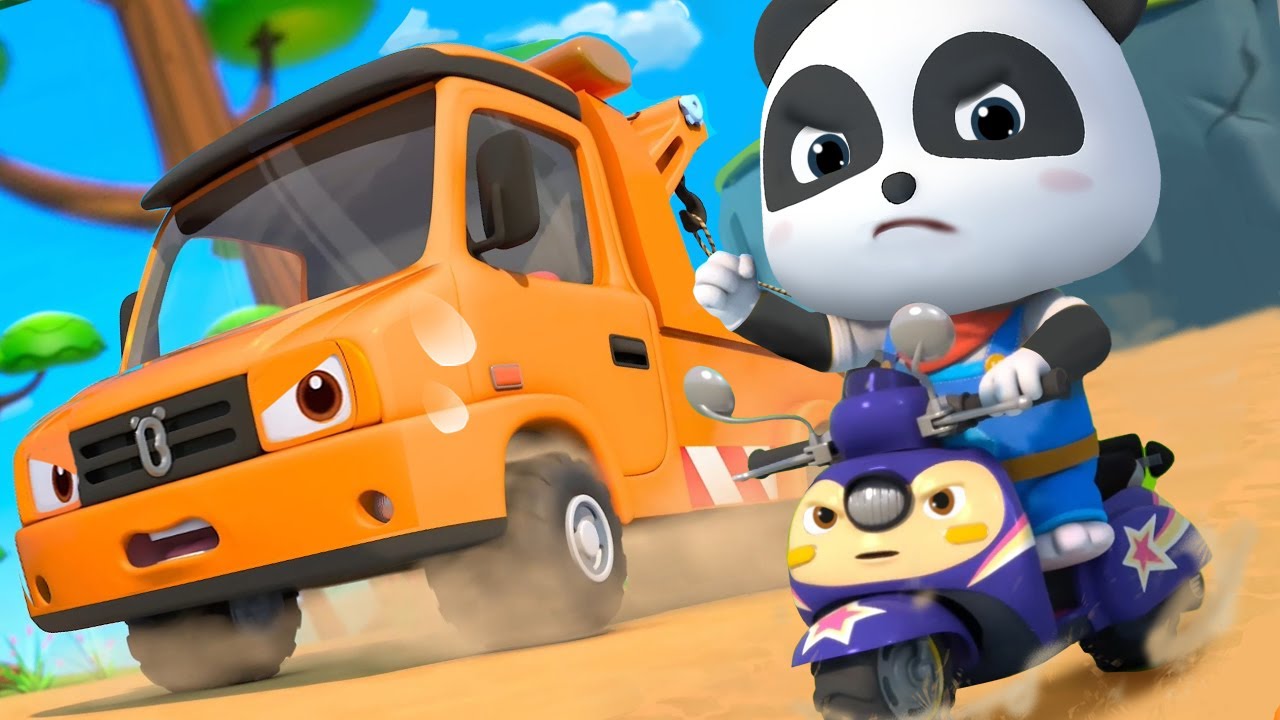 Tow Truck VS Crane Truck, Who Is Stronger? Car Cartoon Cartoon for