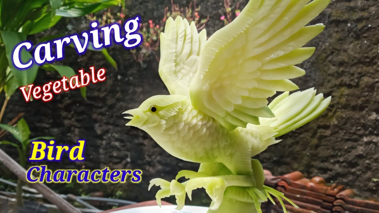 Carving Fruit and Vegetable | Bird Characters | cara membuat karakter burung dari labu siam