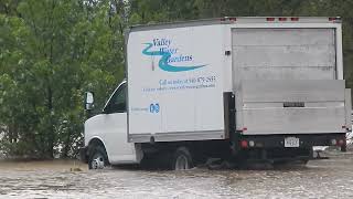 Truck washed into flooded Cooks Creek in Dayton, VA 5.6.24