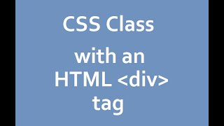 How to use a CSS class with an HTML div tag