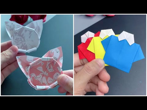 10+ Paper Origami Craft  Ideas | Heart origami | shirt paper origami | Easy Crafts origami DIY