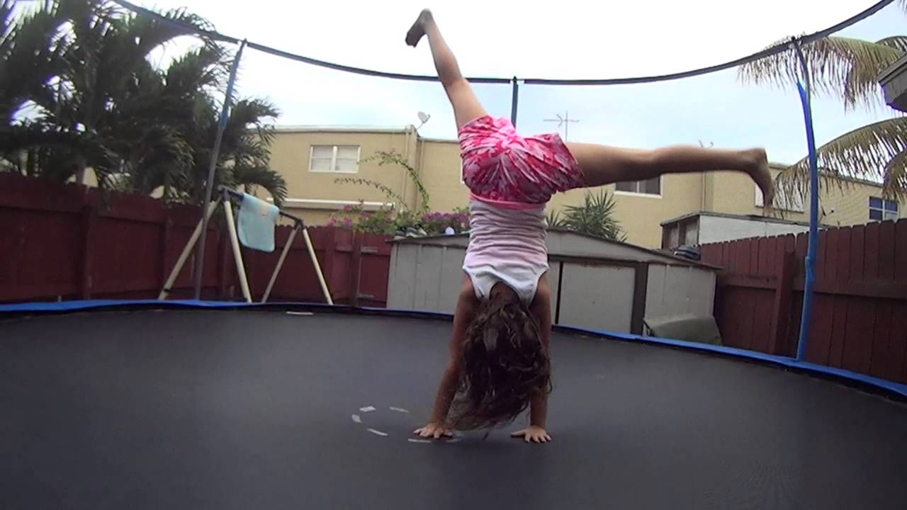 Girl Gymnastics Trampoline slow motion 7 - YouTube