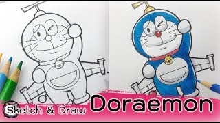 Draw Doraemon together  Step by step, Doraemon Drawing.