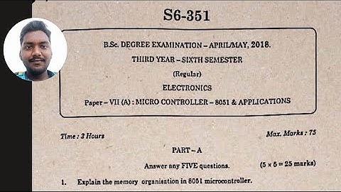 Microcontroller | Degree 6th sem Electronics Previous Question Paper 2018 | SK University