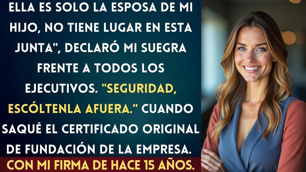 Mi Suegra Me Humilló en la Reunión de Accionistas—No Sabía Que Yo Era La Fundadora Original