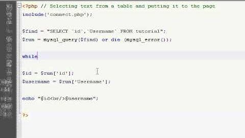 PHP Tutorial 8 - Selecting text from table