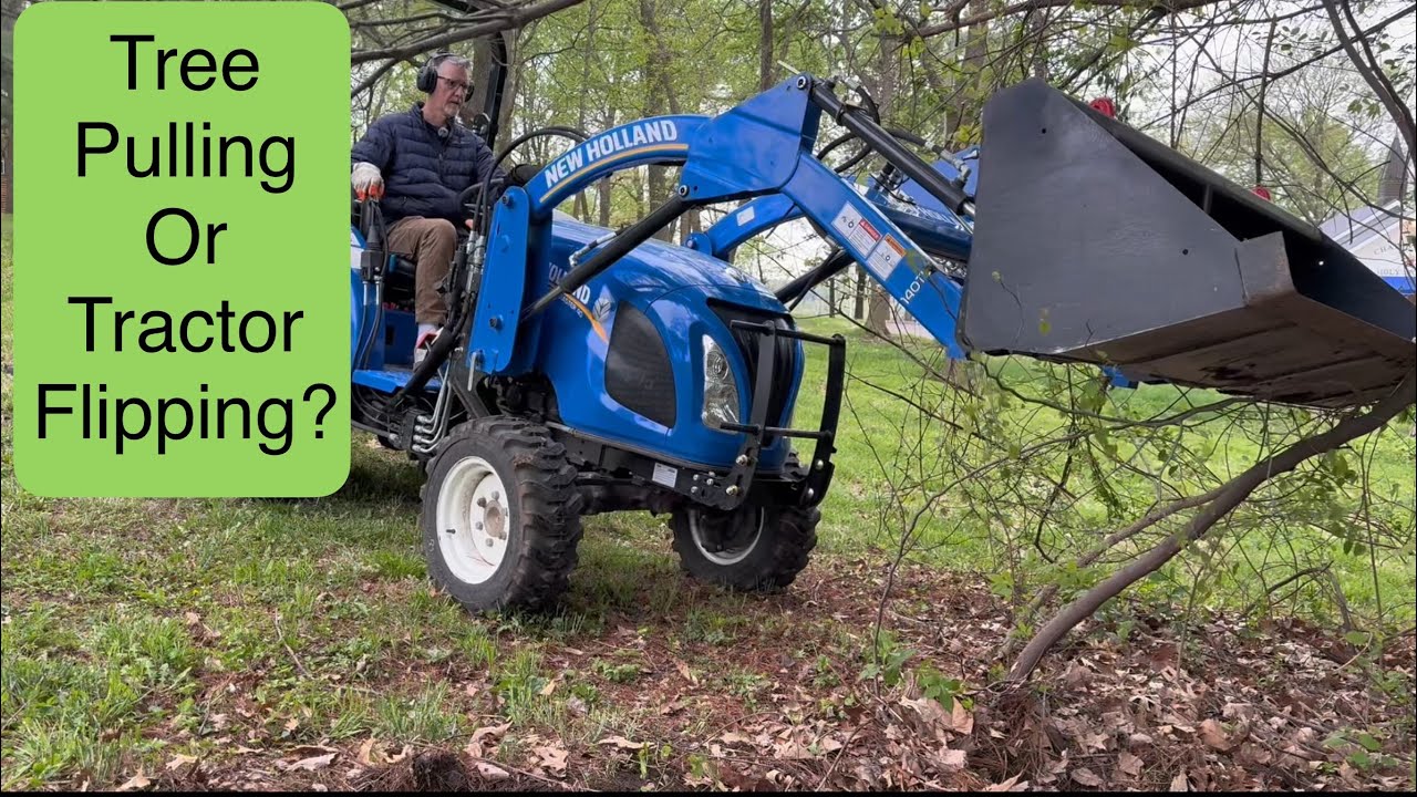 Pulling trees with the chain and bucket hooks, and a close call while ...
