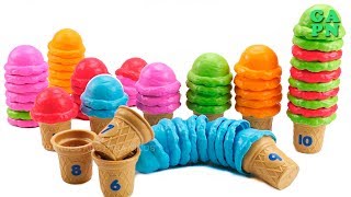 Aprender a contar con juguetes de helado | Números del 1 al 10 | Aprende colores para niños
