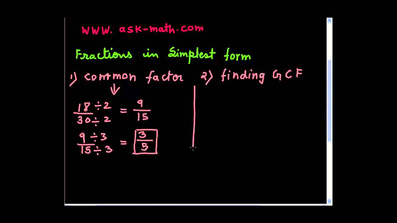 simplest form for 12/15
 fractions in simplest form