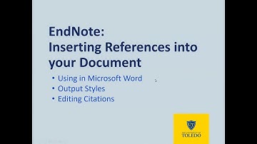 EndNote Citation Management 6: Inserting References into your Document