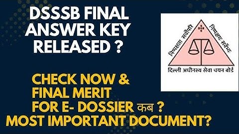 #DSSSB EXAM 2025#Final Answer Key Released#Answer key आ गई#Check now#dsssbnotice