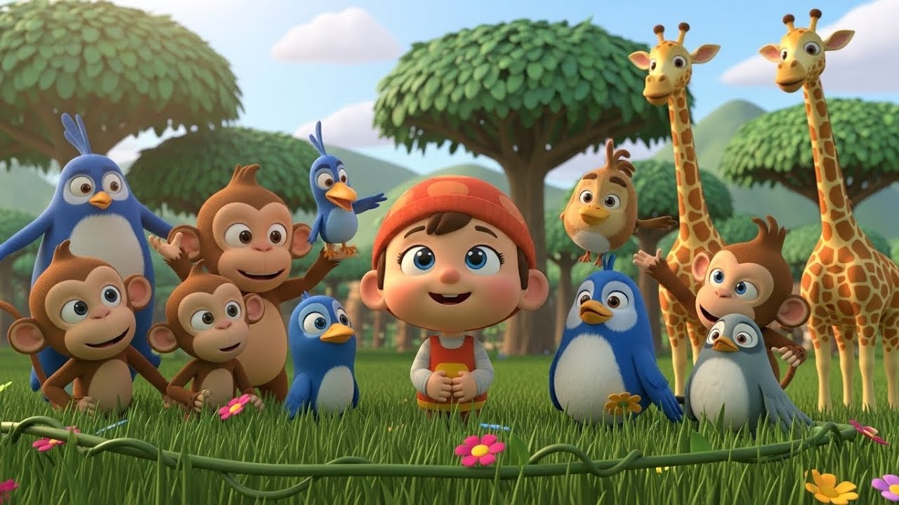 Giraffe Swing in the Jungle | Fun Animal Counting & Adventure Song for Kids | Nursery Rhyme