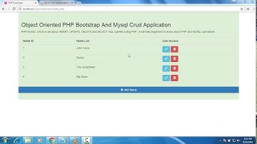 Object Oriented PHP Bootstrap & Mysql CRUD DEMO