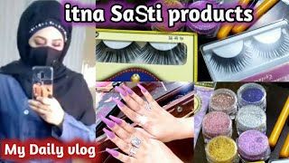 First Time fake nails try kiye || My student buy these affordable MAKEUP Products dailyvlog