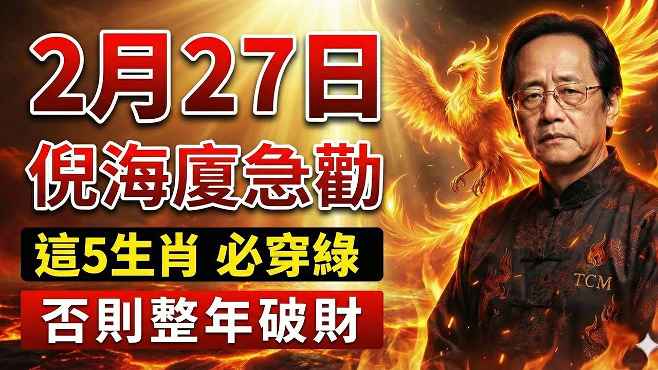 【倪海廈預言】2月27日週五必看！這5個生肖若不穿綠，小心2026整年「破財傷肝」！#倪海廈 #中醫養生 #子婿日 #物理玄學 #穿衣改運 #肝氣鬱結 #高血壓 #中風前兆 #木火通明 #家庭風水