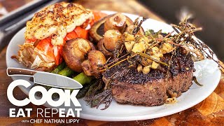 BLACKSTONE STEAK AND LOBSTER | Cook Eat Repeat | Blackstone Griddles