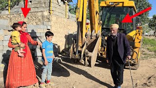 Shahla's 90-year-old fiancee laid the foundation of the toilet with a loader and helped her