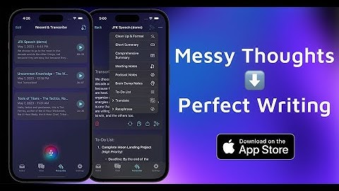 Easily Transform Your Thoughts Into Perfect Writing With Auri AI 📱 Record ➡️ Transcribe ➡️ Rewrite