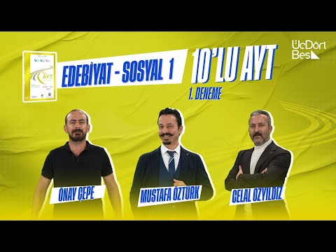 345 YAYINCILIK 10'LU AYT EDEBİYAT - SOSYAL 1 DENEMESİ | 1. DENEME