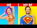 Me vs My Boyfriend & FOOD || FUNNY RELATABLE FACTS AND SMART HACKS FOR REAL FOODIES