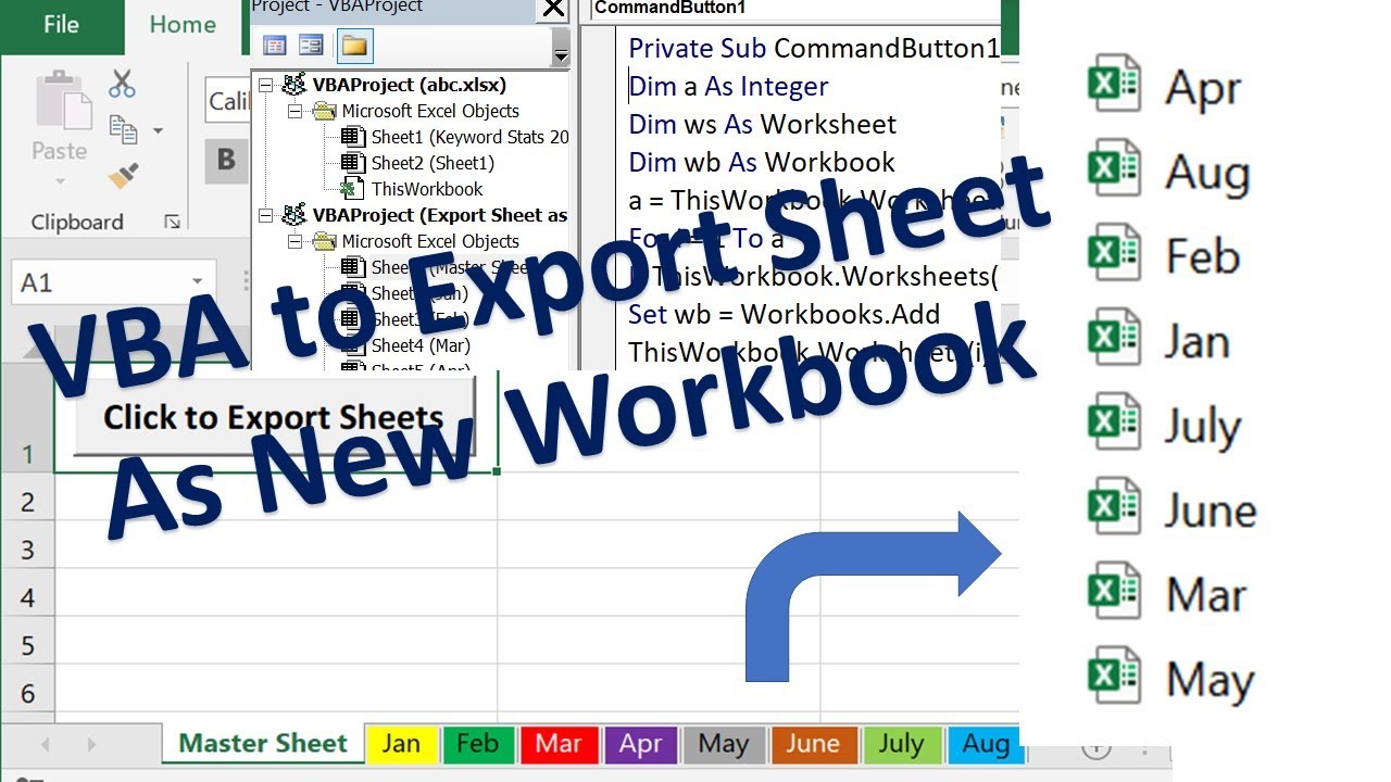 Vba Export Multiple Worksheets To New Workbook