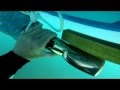 Underwater installation of a Gori folding sail-drive yacht propeller.