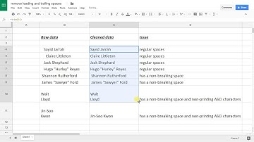 Google Sheets - Remove Leading and Trailing Spaces (old method, see description)