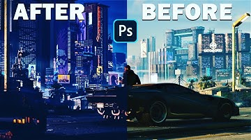 How to create CYBERPUNK color grading in Photoshop (EASY WAY)! (Photoshop)