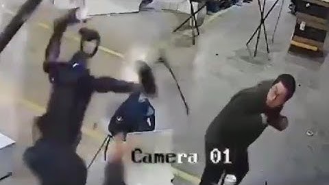 Humanoid robot attacks workers on factory floor