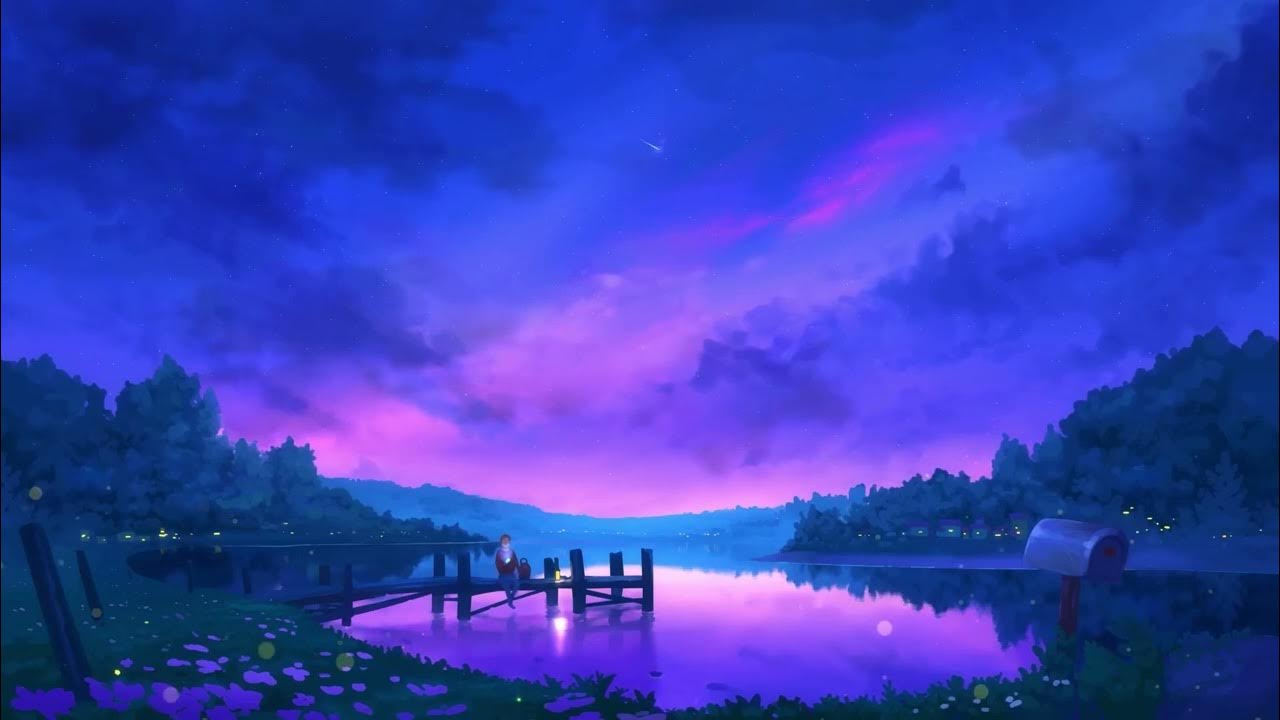 4K Anime Purple Evening Sky - Relaxing Live Wallpaper - 1 Hour Screensaver  - Infinite Loop ! - YouTube