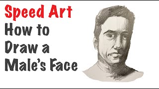 How to Draw a Males Face | flat pencil edge drawing