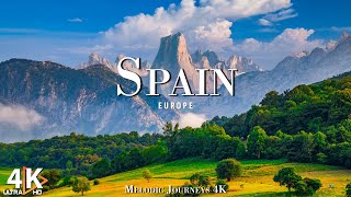 FLYING OVER SPAIN  Relaxing Music With Beautiful Natural Landscape Videos 4K