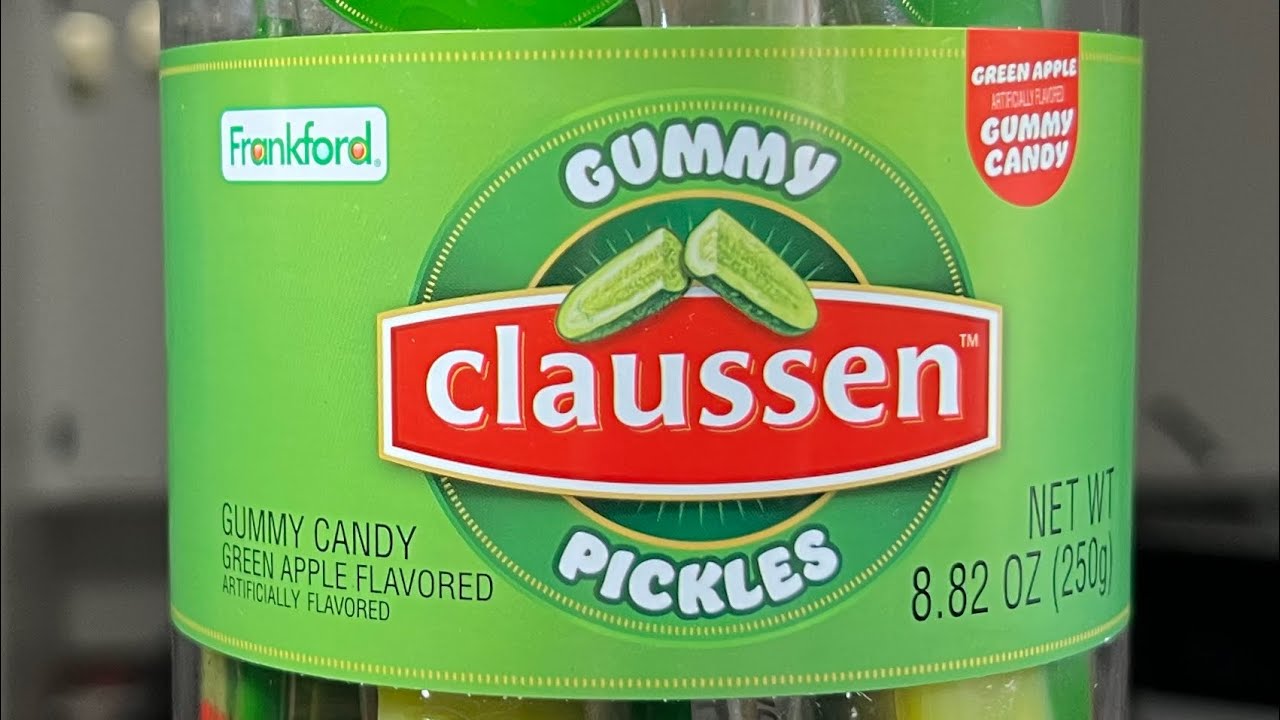 Gummy Claussen pickles candy review YouTube