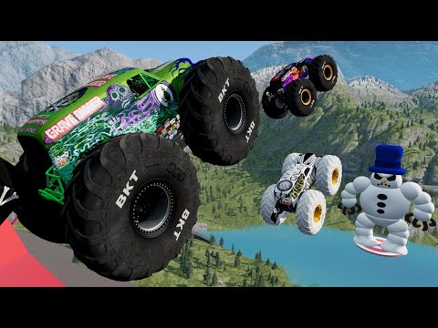 видео: Hot Wheels Monster truck Crushes | INSANE Monster Jam Trucks Jumps  - BeamNG Drive