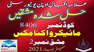 AIOU Solved Assignments | 8406 | Micro Economics | Assignment No 2 | B.Ed | Spring 2021