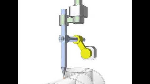 Mechanism for drawing intersection of two cylinders