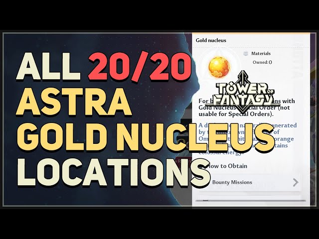 Tower of Fantasy: Black and Gold Nucleus locations on Astra