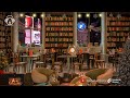 Warm &amp; Cozy London Book Cafe Ambience &amp; Christmas Jazz Playlist, Night Coffee Shop ASMR, Study Music